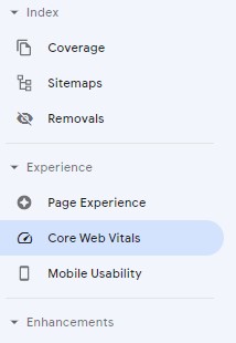 core web vitals di google search console